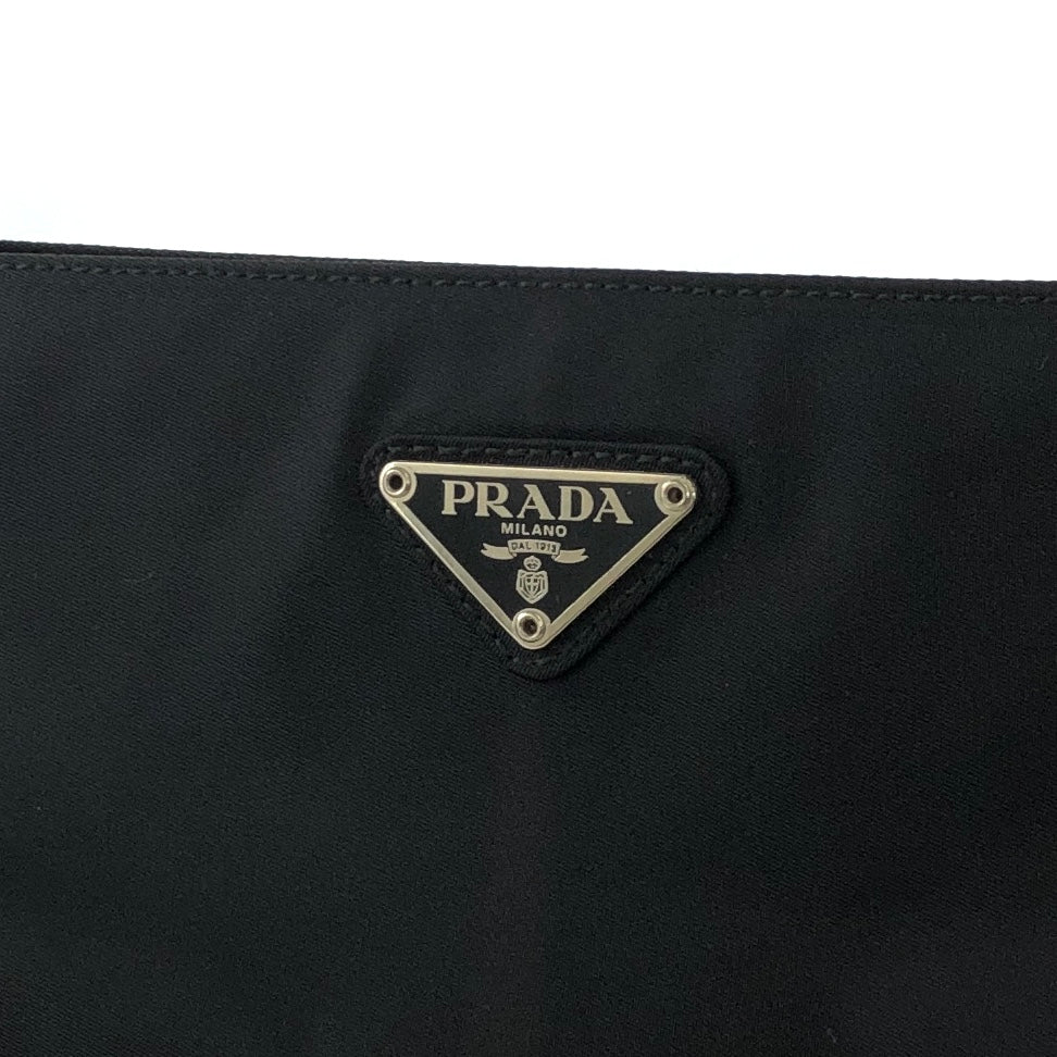 PRADA Triangle Logo Nylon Shoulder bag Totebag Black Vintage jg45ez