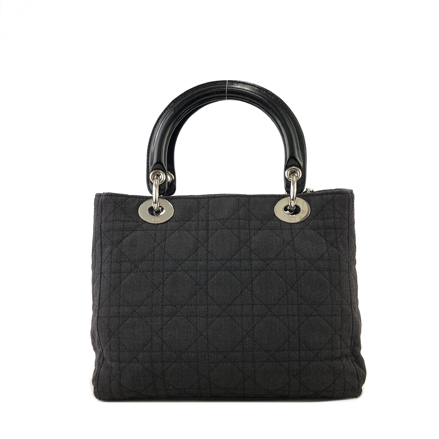 Christian Dior Lady Dior Cannage Canvas Leather Two-way Handbag Shoulder bag Black Vintage ztgz83