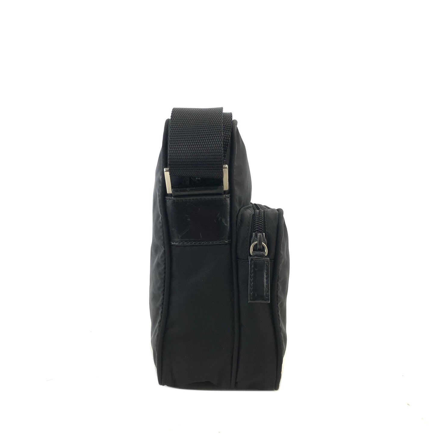 PRADA Triangle Logo Nylon Small Crossbody Shoulder bag Black Vintage w68v5d