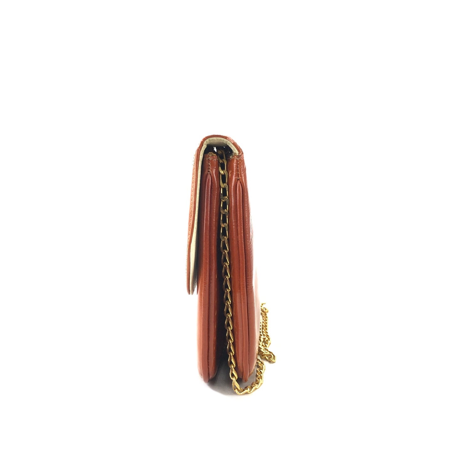CELINE Triomphe Chain Leather Shoulder bag Brown Vintage tbugmc