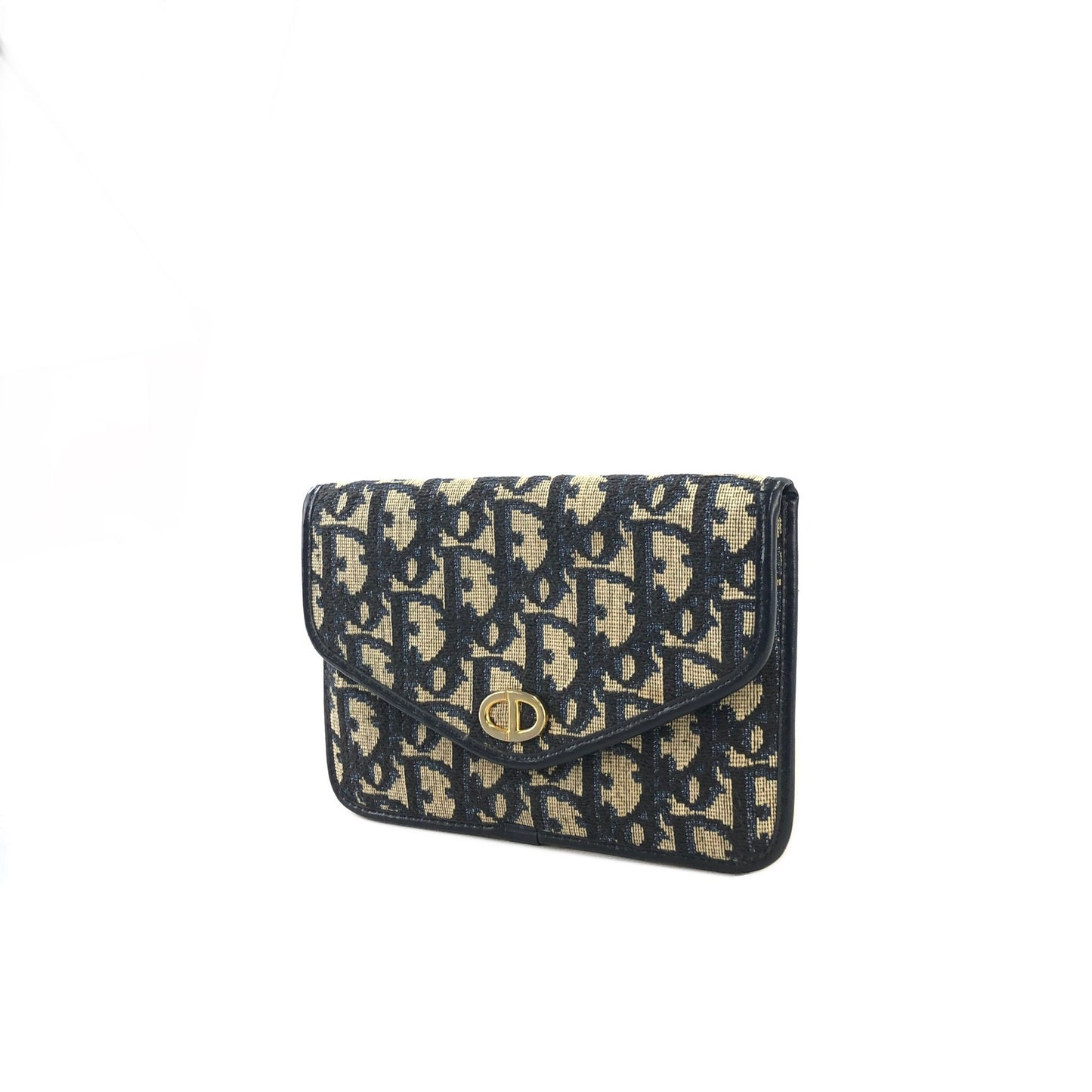 Christian Dior Trotter CD 標誌提花手拿包 海軍藍 復古 3ni7m5