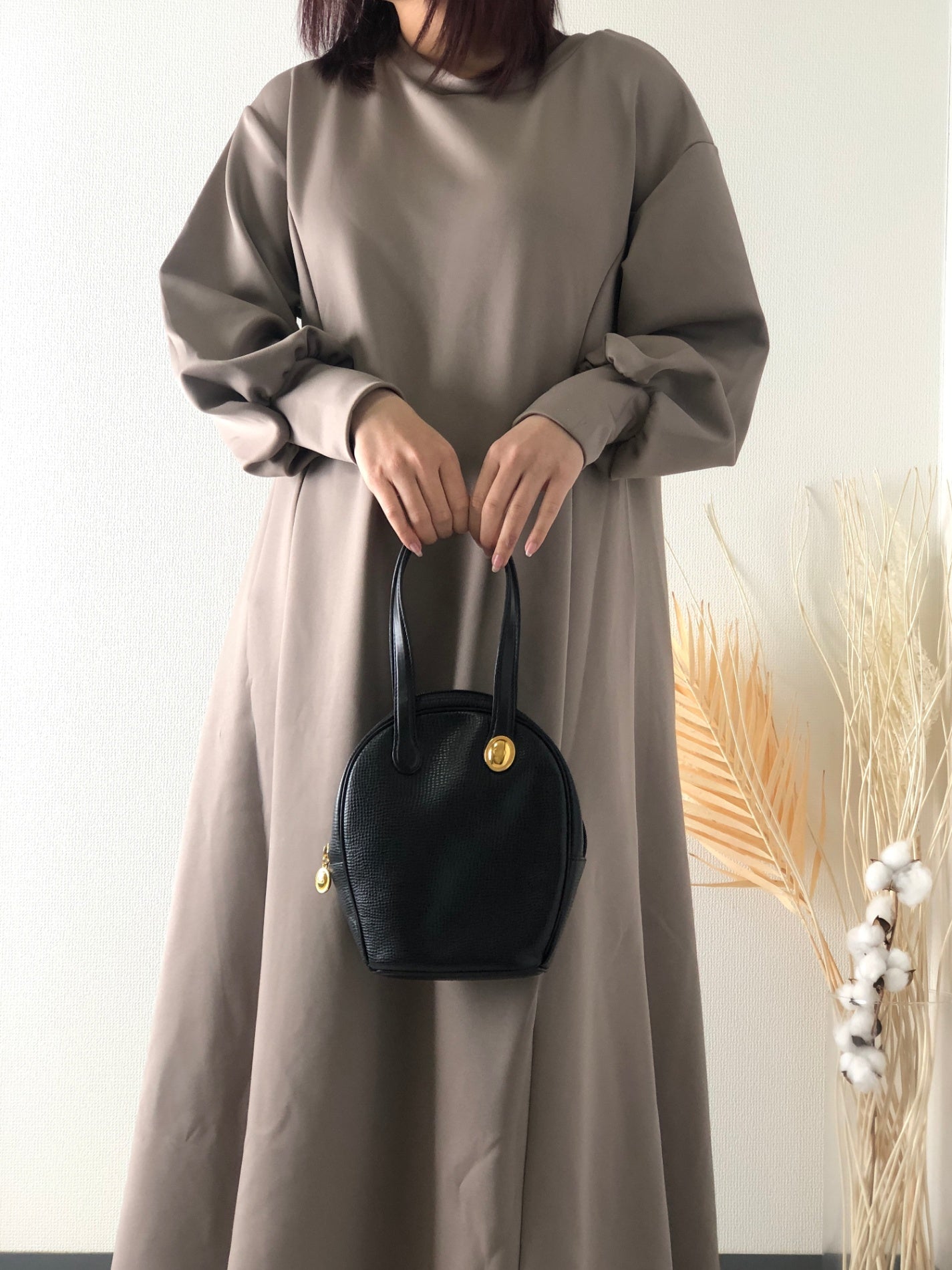 Christian Dior CD 標誌皮革小手提包黑色復古 xf3m4r