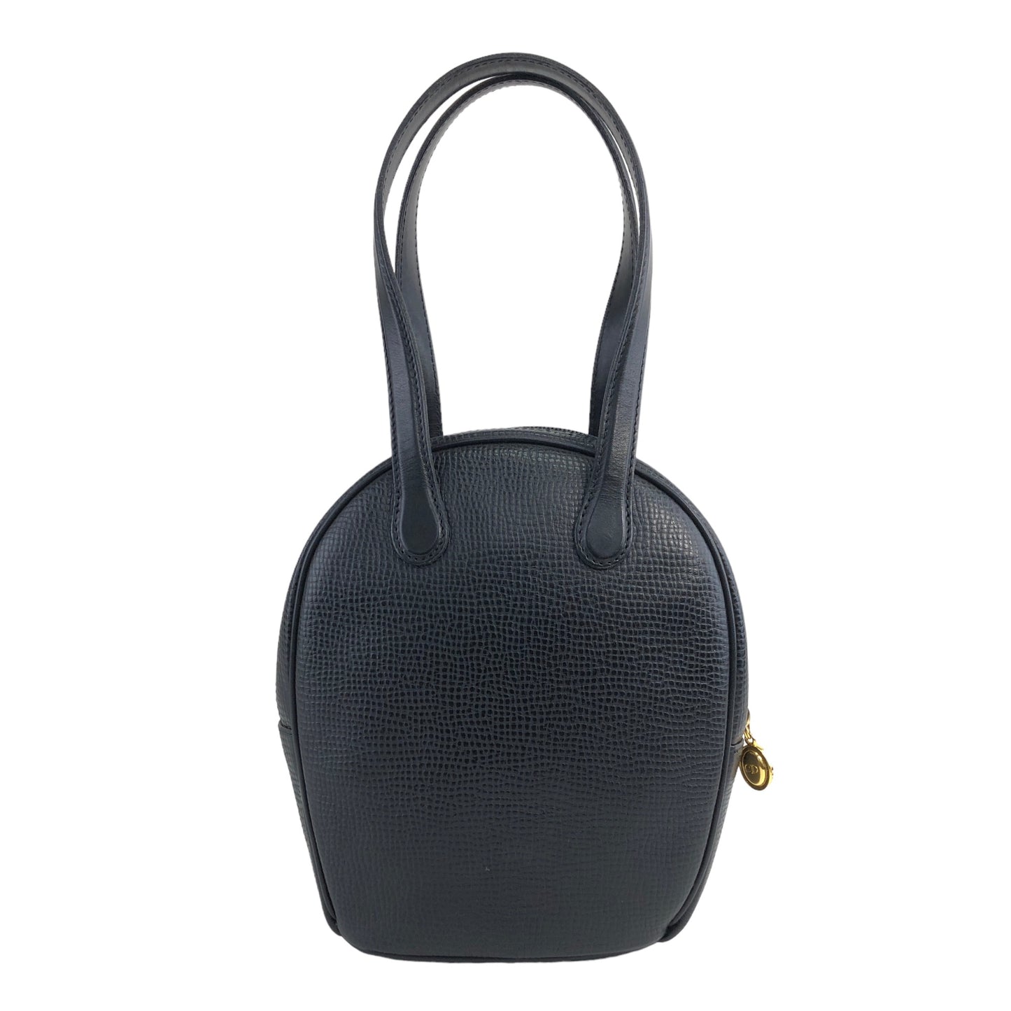 Christian Dior CD 標誌皮革小手提包黑色復古 xf3m4r