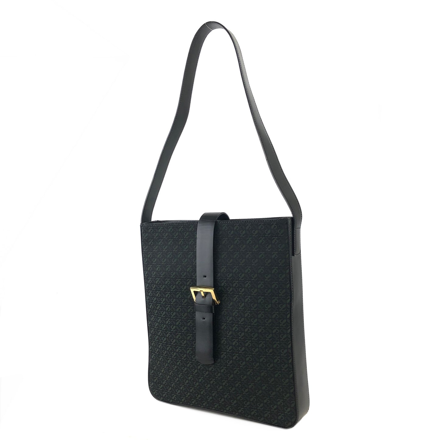 LOEWE Anagram Logo Full Patterns Fabric Shoulder bag Black Vintage 7hprps