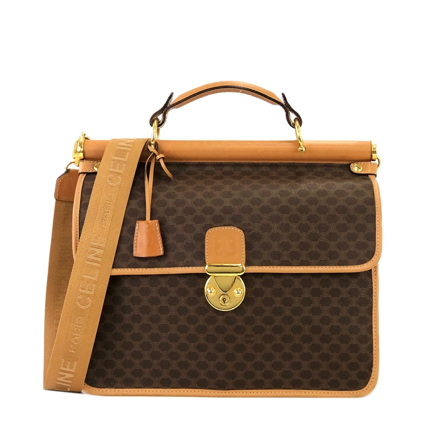 CELINE Macadam Doctor bag Crossbody Shoulder bag Brown Vintage OldCELINE tts4iw