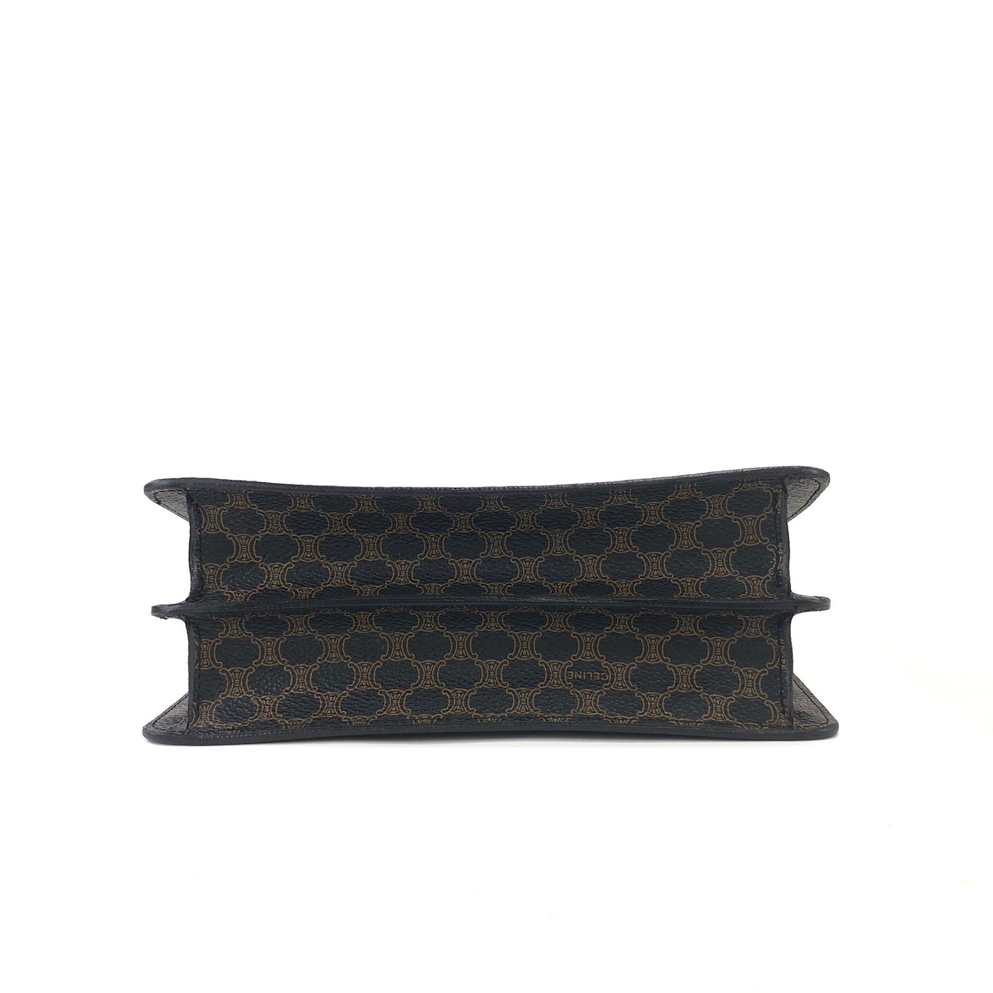 CELINE Macadam Gancini Double flap Tophandle Handbag Black Vintage Old CELINE wk3uhd