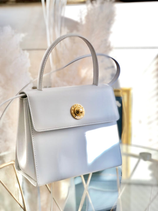 CELINE Starball Handbag Shoulderbag White Old Celine Vintage h3thd8