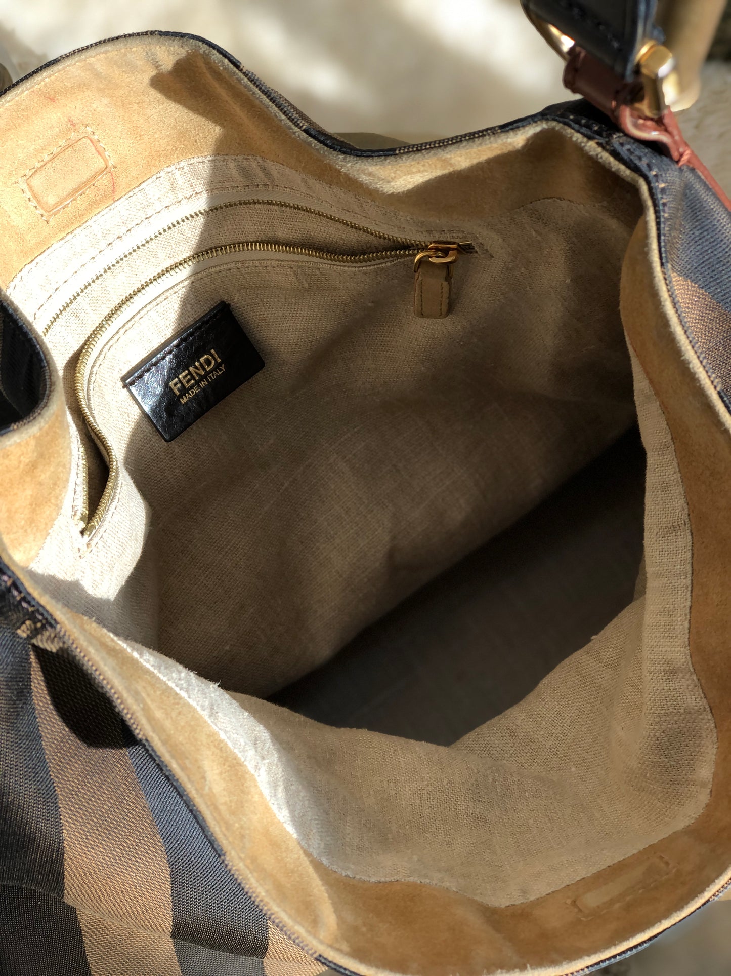 FENDI Pecan pattern Totebag Shoulder bag Brown Vintage Old 23mh2b
