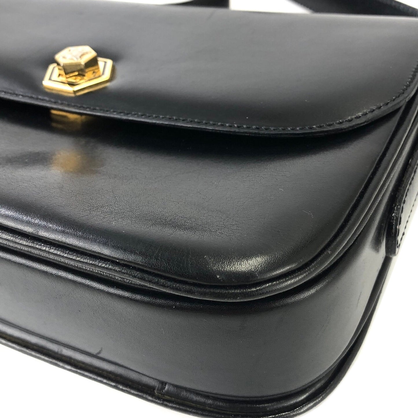 CELINE Blason Triomphe Turn lock Crossbody Shoulderbag Black Vintage Old CELINE pcmwku