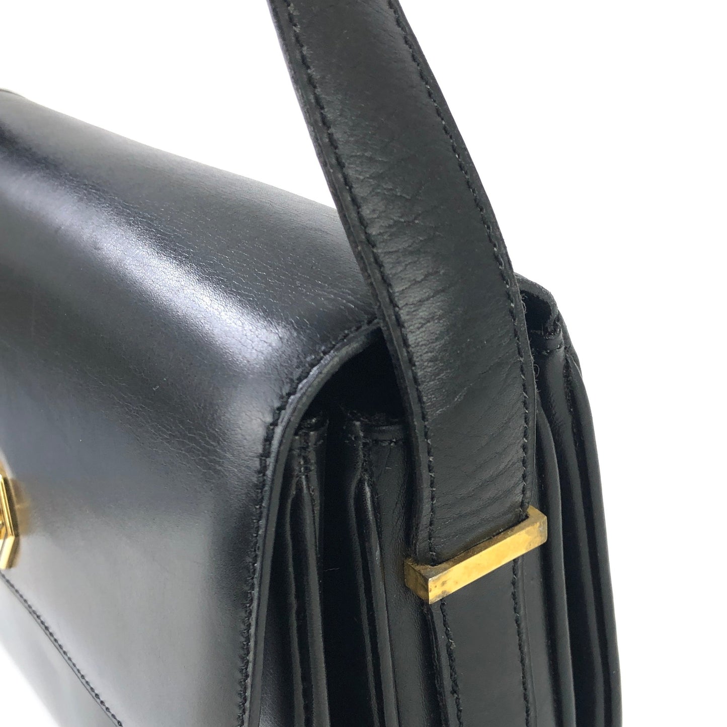 CELINE Blason Triomphe Turn lock Crossbody Shoulderbag Black Vintage Old CELINE pcmwku