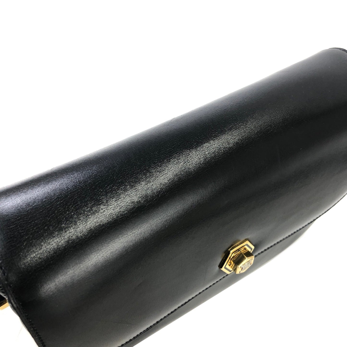 CELINE Blason Triomphe Turn lock Crossbody Shoulderbag Black Vintage Old CELINE pcmwku