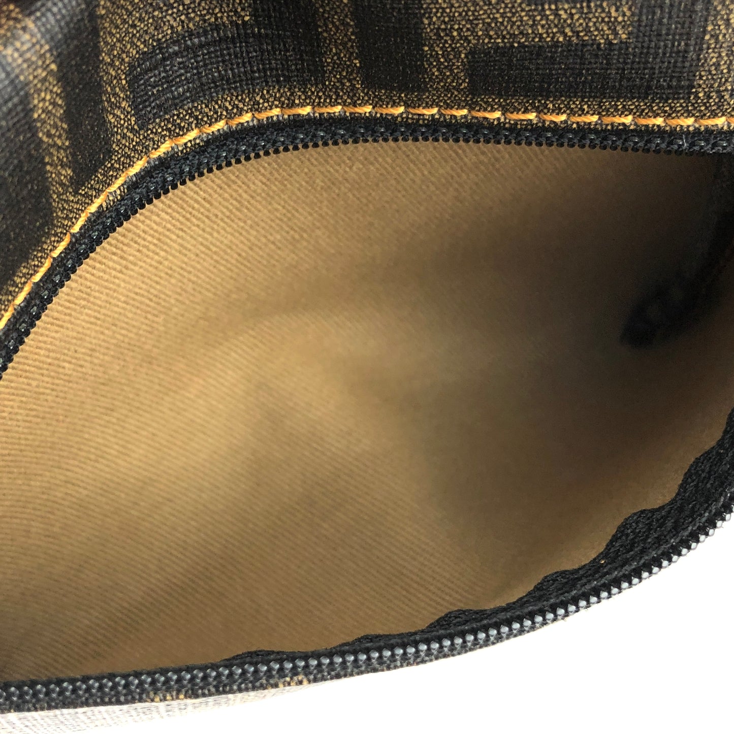 FENDI Zucca handbag tote bag square mesh pvc brown old vintage zemssz