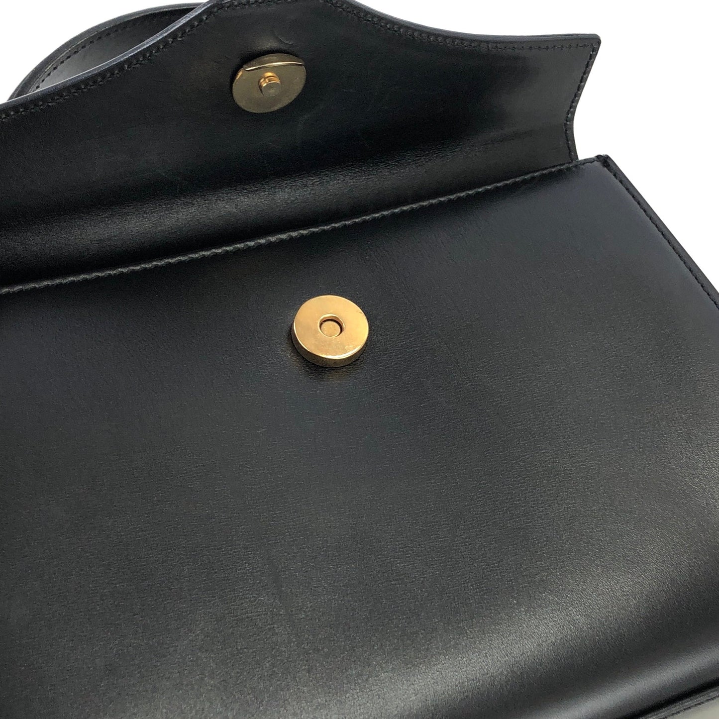 CELINE Horsebit Double face Handbag Shoulder bag Black Vintage Old Celine ainh7x