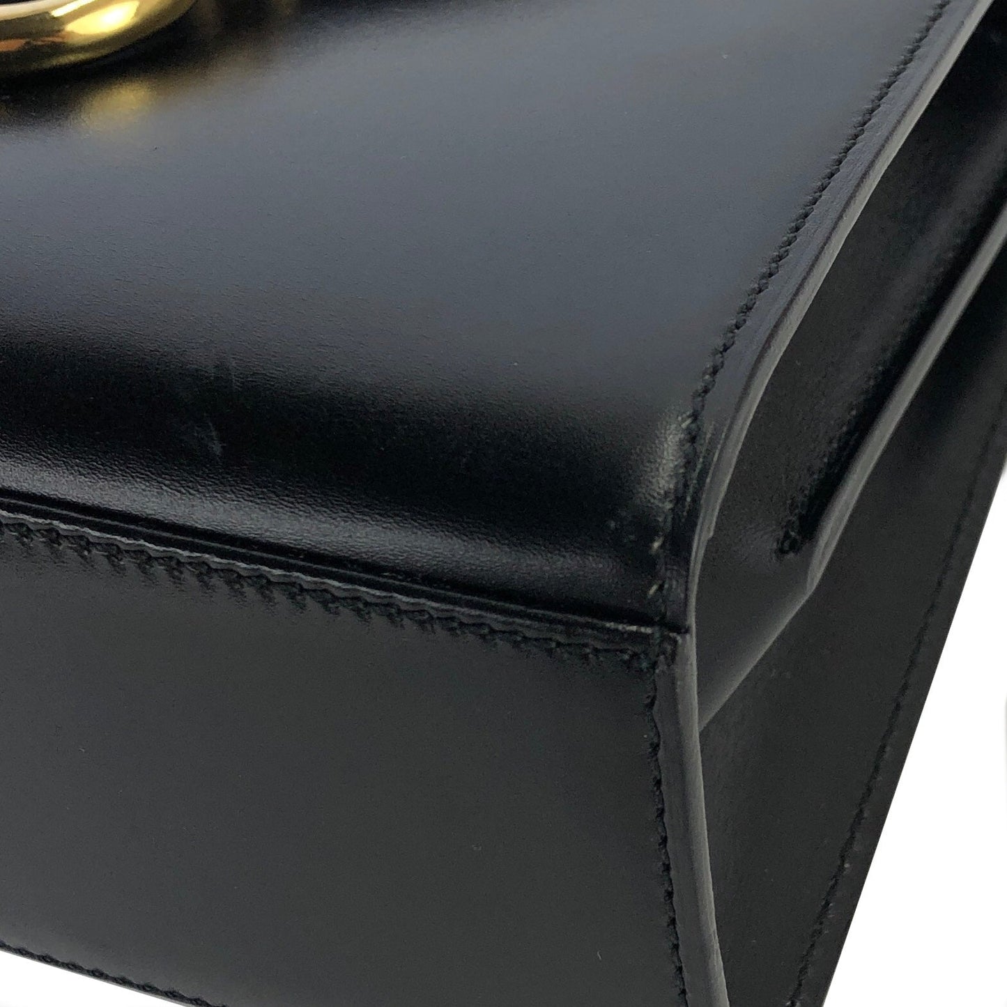 CELINE Horsebit Double face Handbag Shoulder bag Black Vintage Old Celine ainh7x