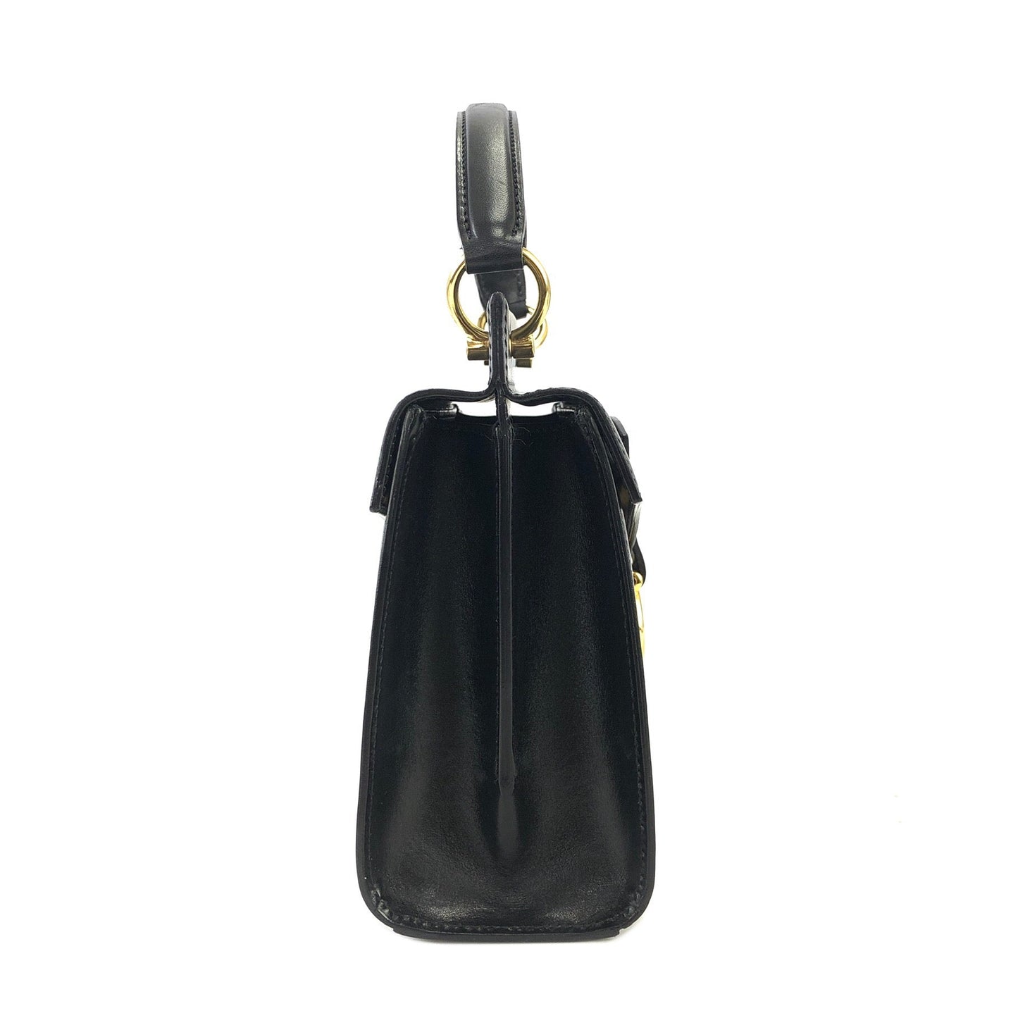 CELINE Horsebit Double face Handbag Shoulder bag Black Vintage Old Celine ainh7x