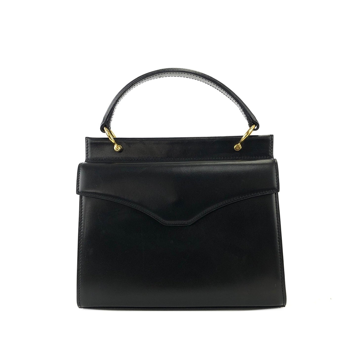 CELINE Horsebit Double face Handbag Shoulder bag Black Vintage Old Celine ainh7x