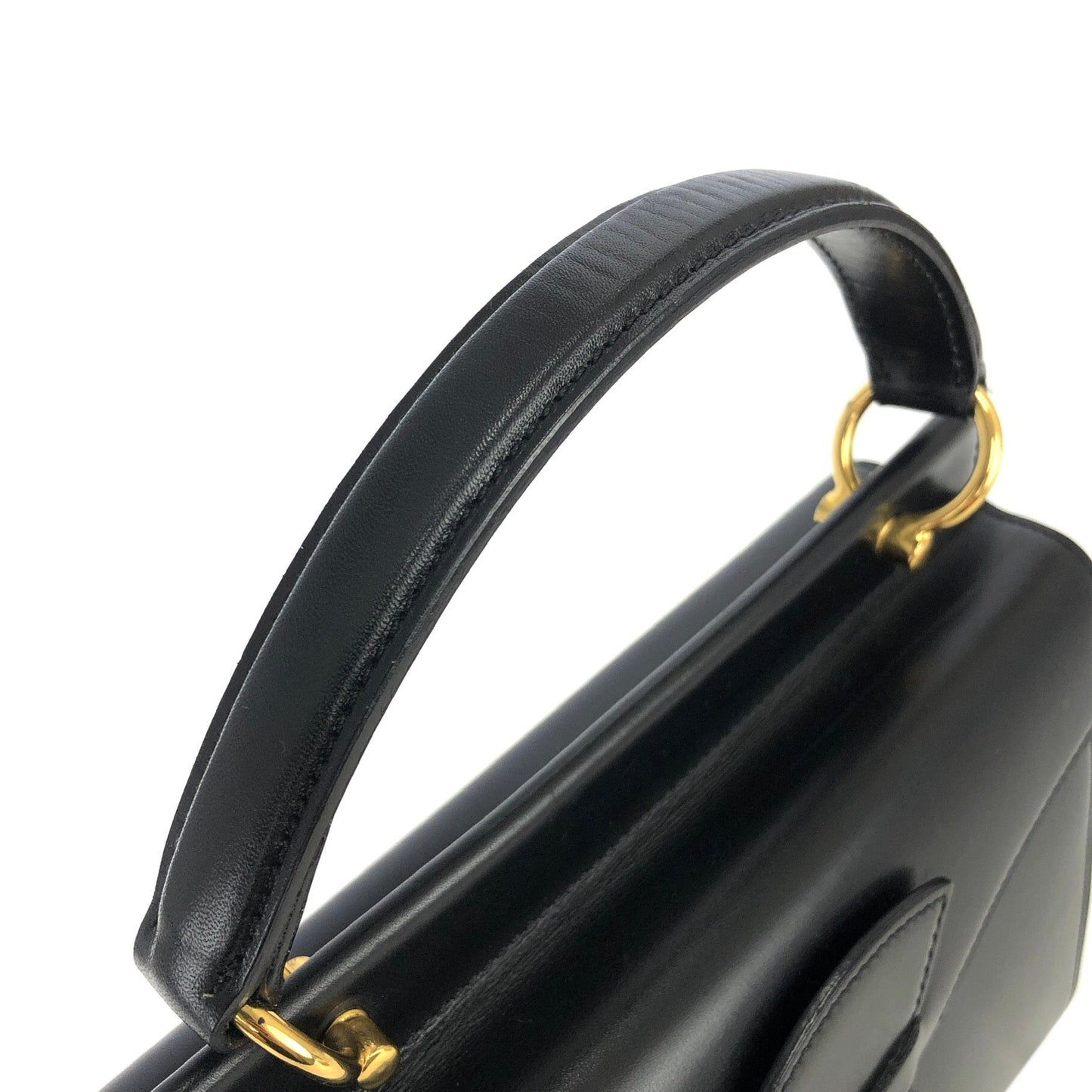 CELINE Horsebit Double face Handbag Shoulder bag Black Vintage Old Celine ainh7x