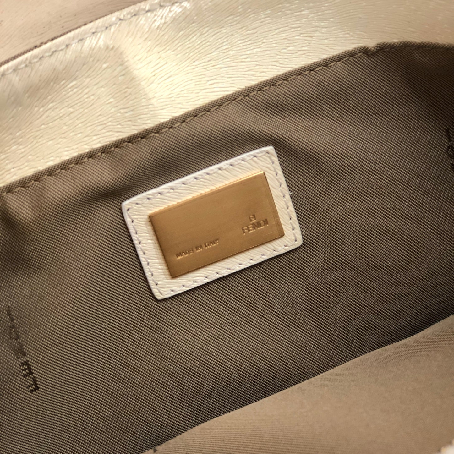 FENDI canvas leather studs mini bag handbag beige white vintage old 26xjgj