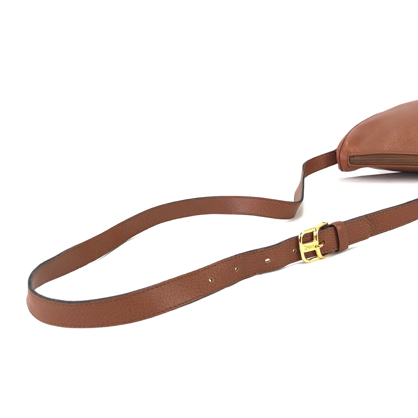 Yves Saint Laurent shoulder bag YSL Crossbody embossed brown vintage old hk253x