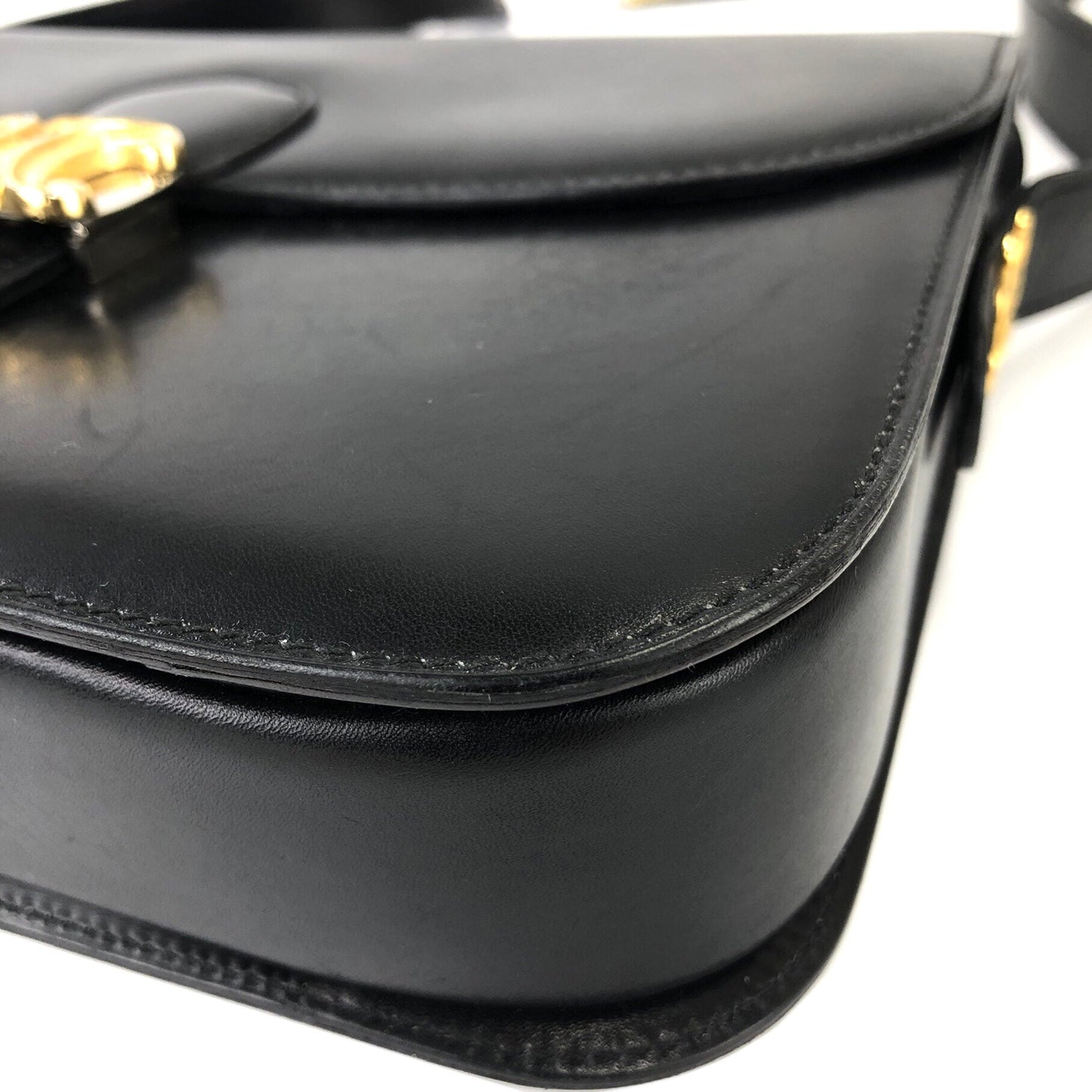 CELINE Triomphe Crossbody Shoulderbag Black Vintage Old CELINE m4hg6t