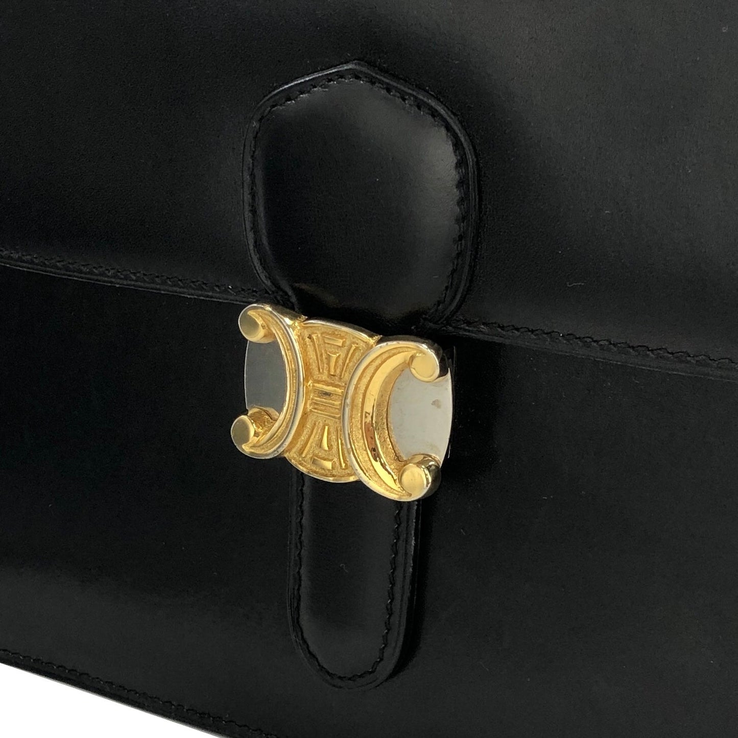 CELINE Triomphe Crossbody Shoulderbag Black Vintage Old CELINE m4hg6t