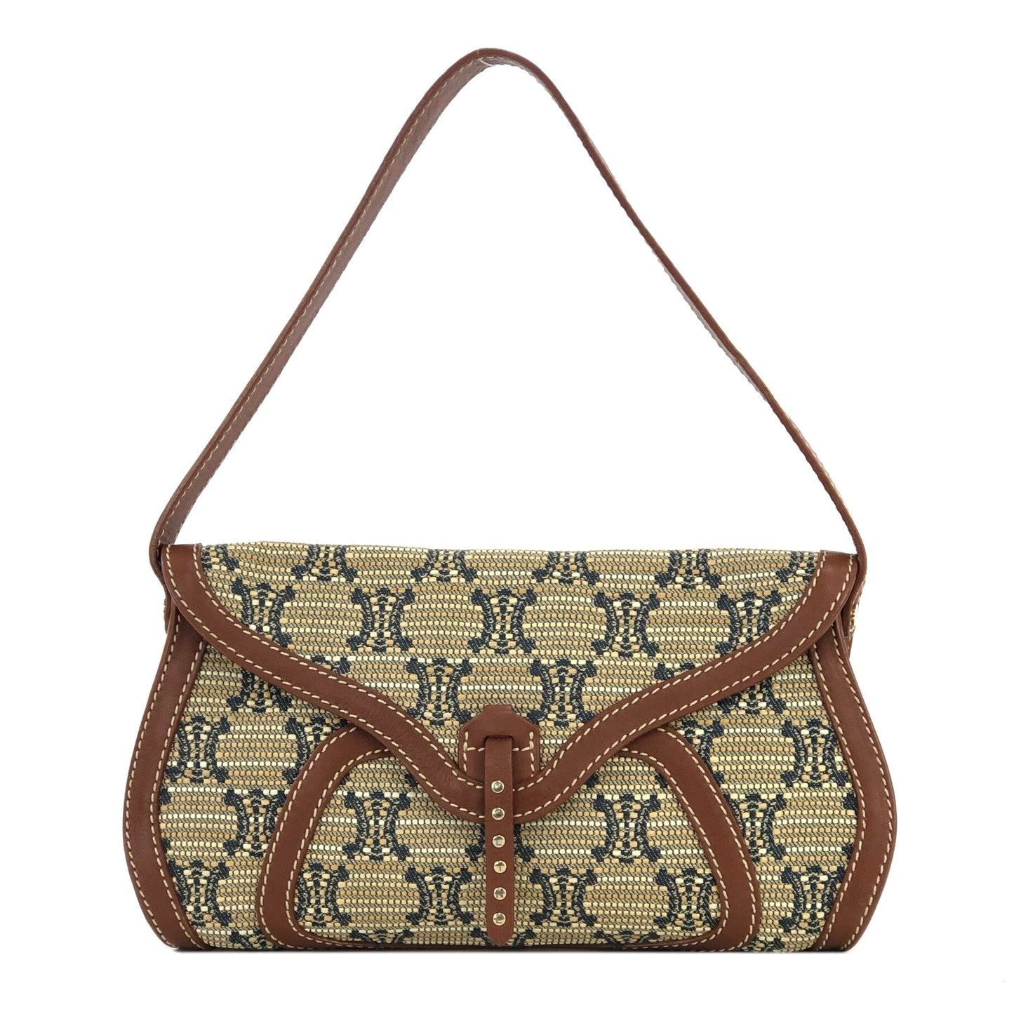 CELINE Triomphe pattern Hobobag Handbag Beige Vintage Old CELINE gctpmy