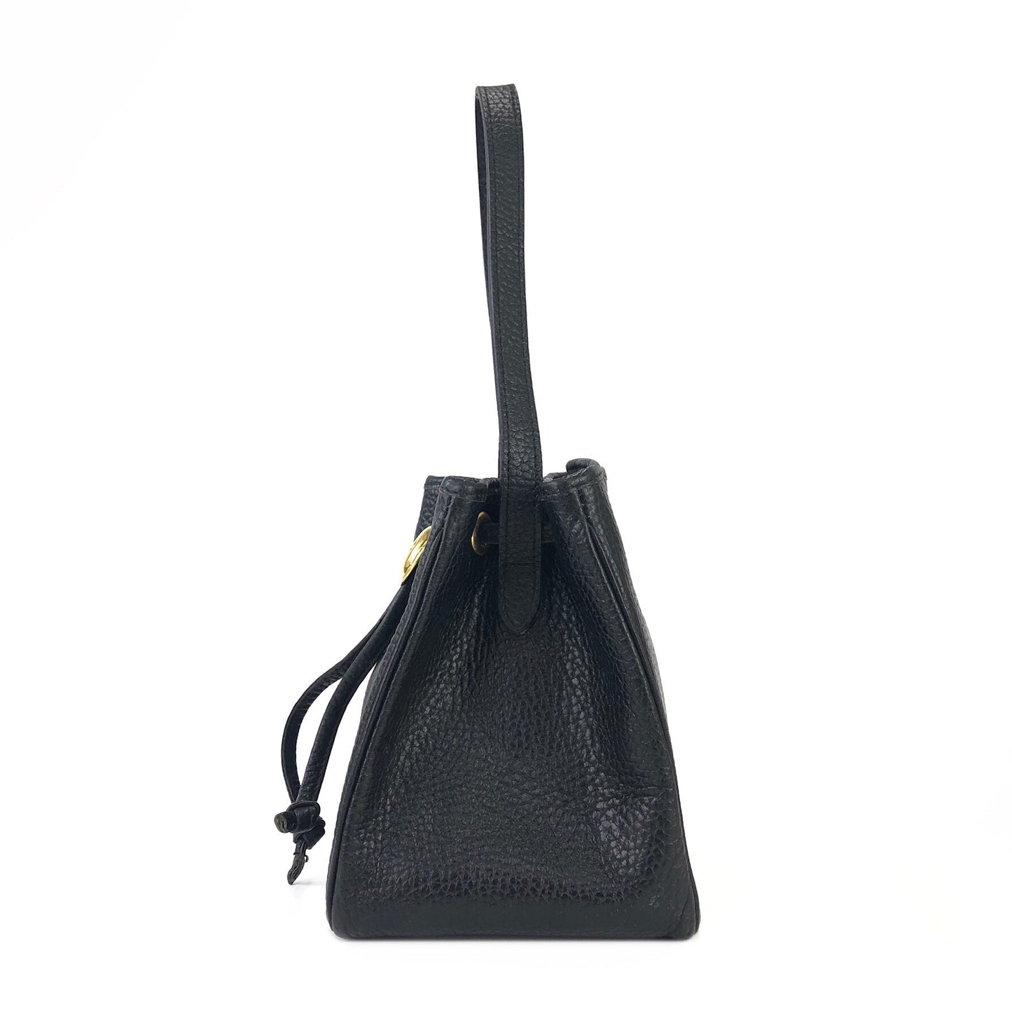 Christian Dior CD logo Drawstring Handbag minibag Black Vintage Old 77xsb3