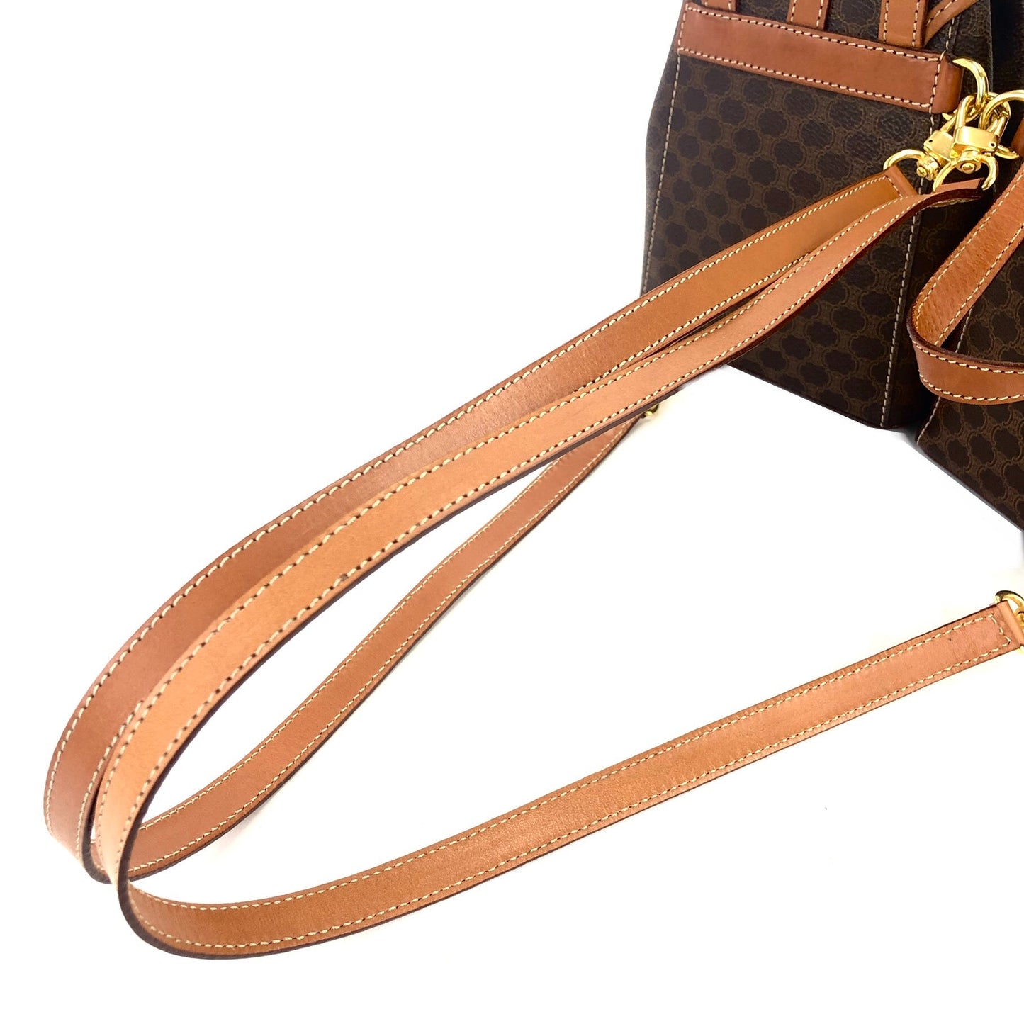CELINE Macadam 2Way Double Mini Backpack Slingbag Brown Vintage Old CELINE gptz5h