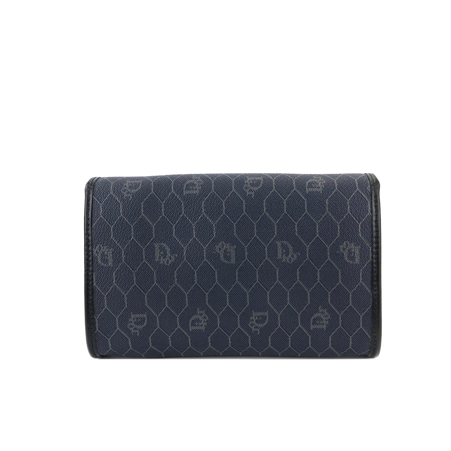 Christian Dior Logo Honeycomb Pattern Chain Crossbody Shoulderbag Navy Vintage Old pza5rt
