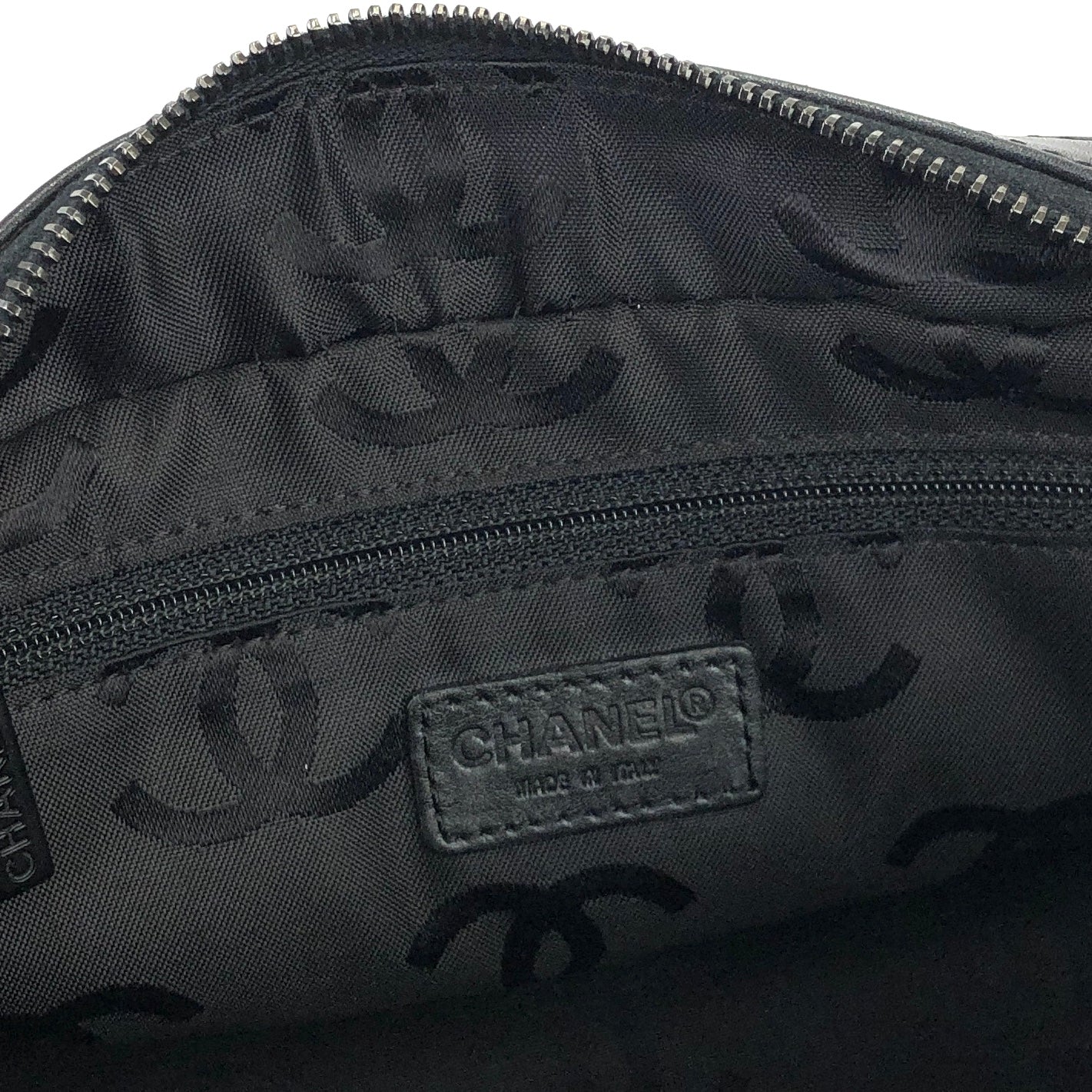 CHANEL Chocolate bar Fabric Chain Handbag Shoulder bag Black Vintage Old b7kuuv