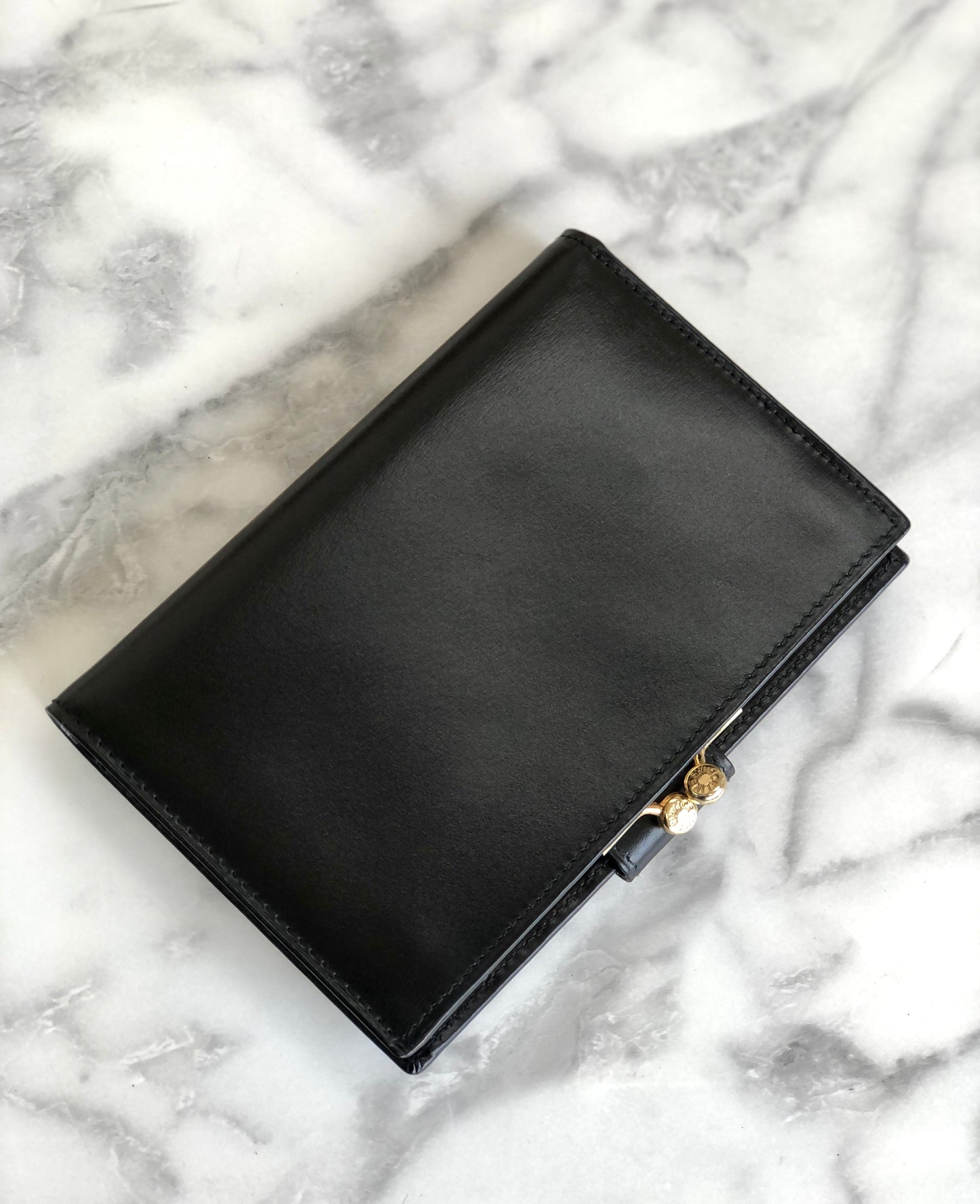 CELINE Logo Compact Wallet Black Accessory Vintage Old celine vxrc5h