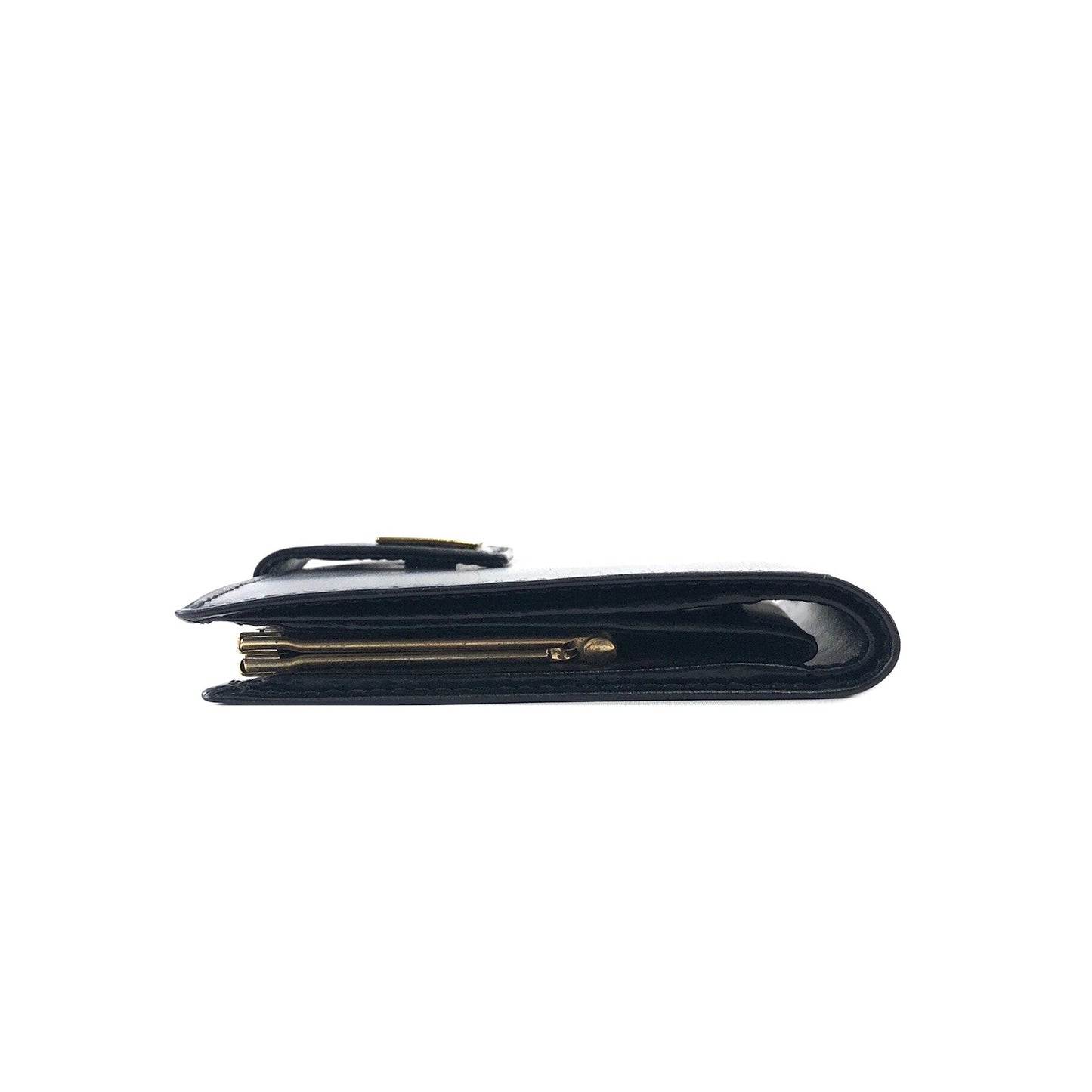 CELINE Logo Compact Wallet Black Accessory Vintage Old celine vxrc5h