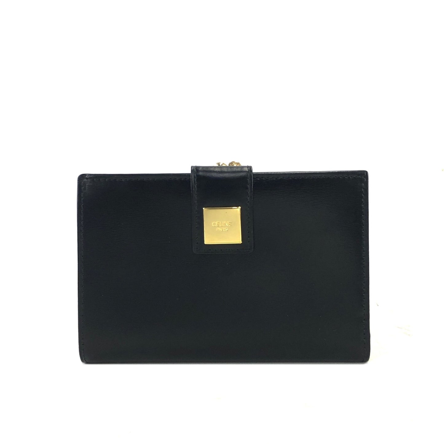 CELINE Logo Compact Wallet Black Accessory Vintage Old celine vxrc5h