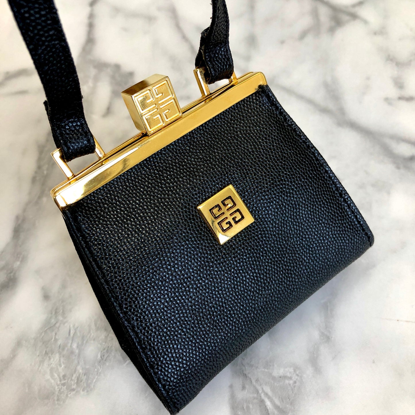 GIVENCHY 標誌扣迷你手袋 黑色 復古 舊款 gmgwt2