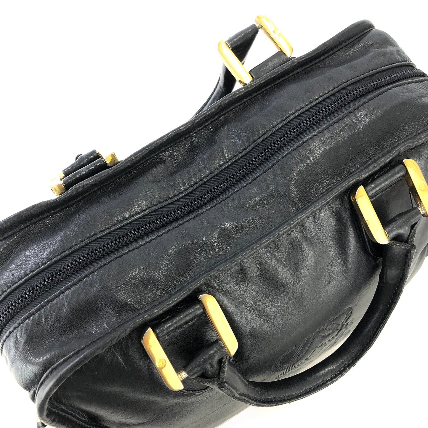 LOEWE Anagram 波士頓包手提包黑色復古舊款 zy8pdh