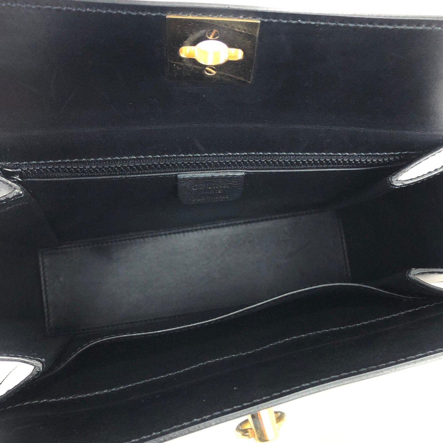 CELINE Gancini Crossbody Box Shoulder bag Black Vintage Old Celine w6vekz