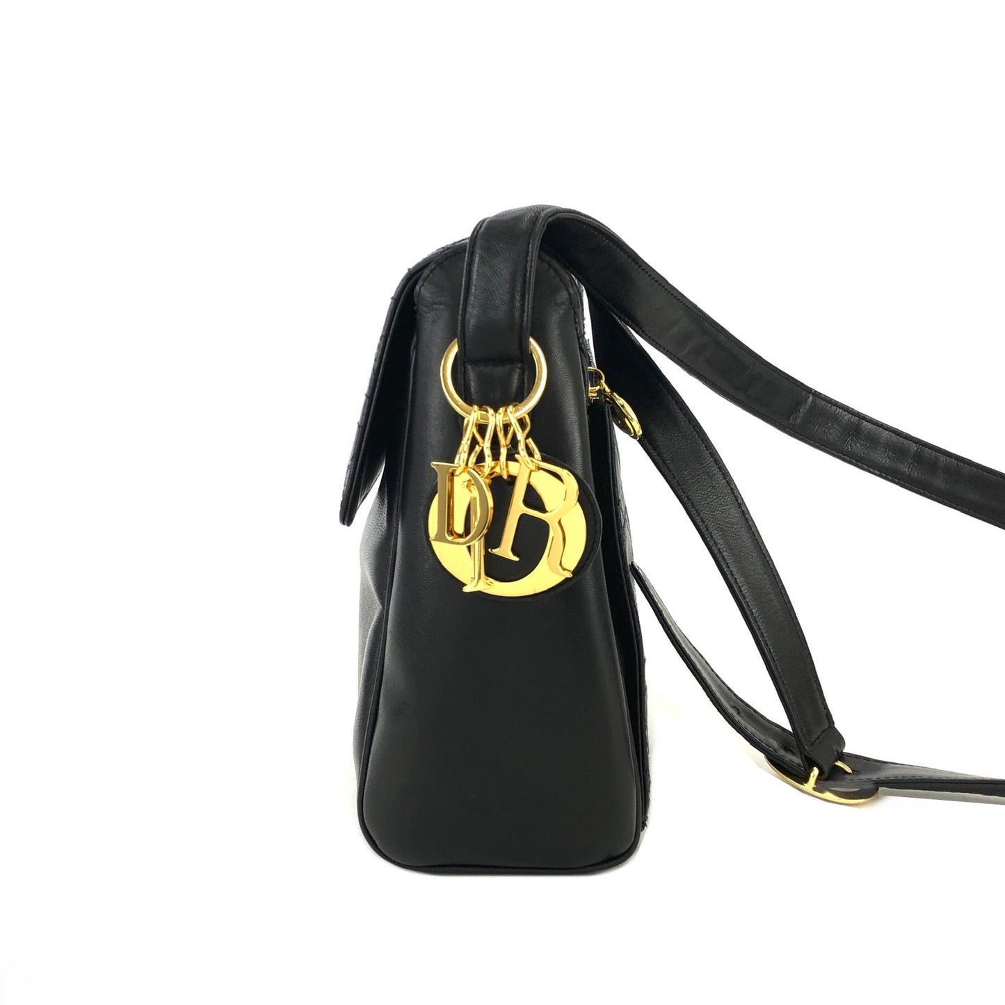 Christian Dior Cannage Lady dior Charm 斜背包 黑色 hh7x7v