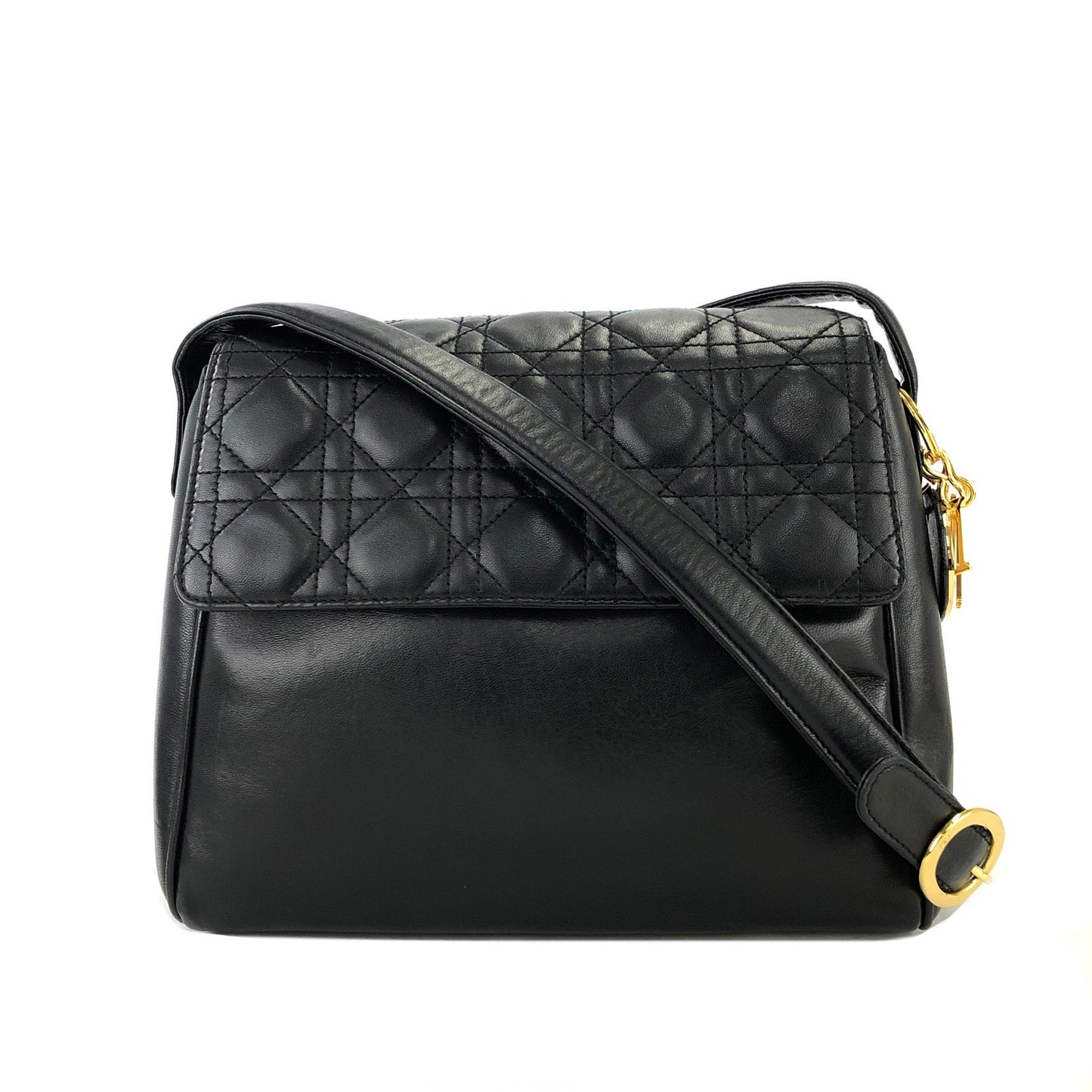 Christian Dior Cannage Lady dior Charm 斜背包 黑色 hh7x7v