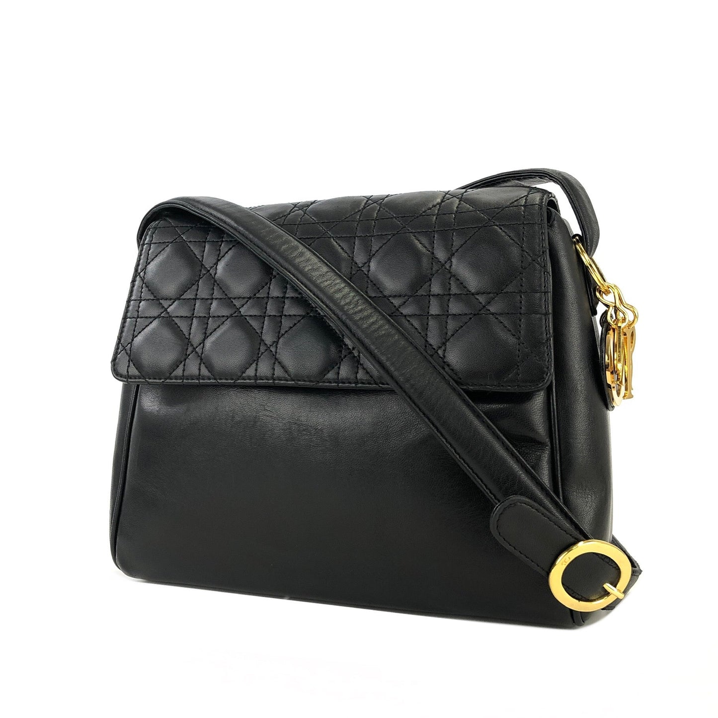 Christian Dior Cannage Lady dior Charm 斜背包 黑色 hh7x7v