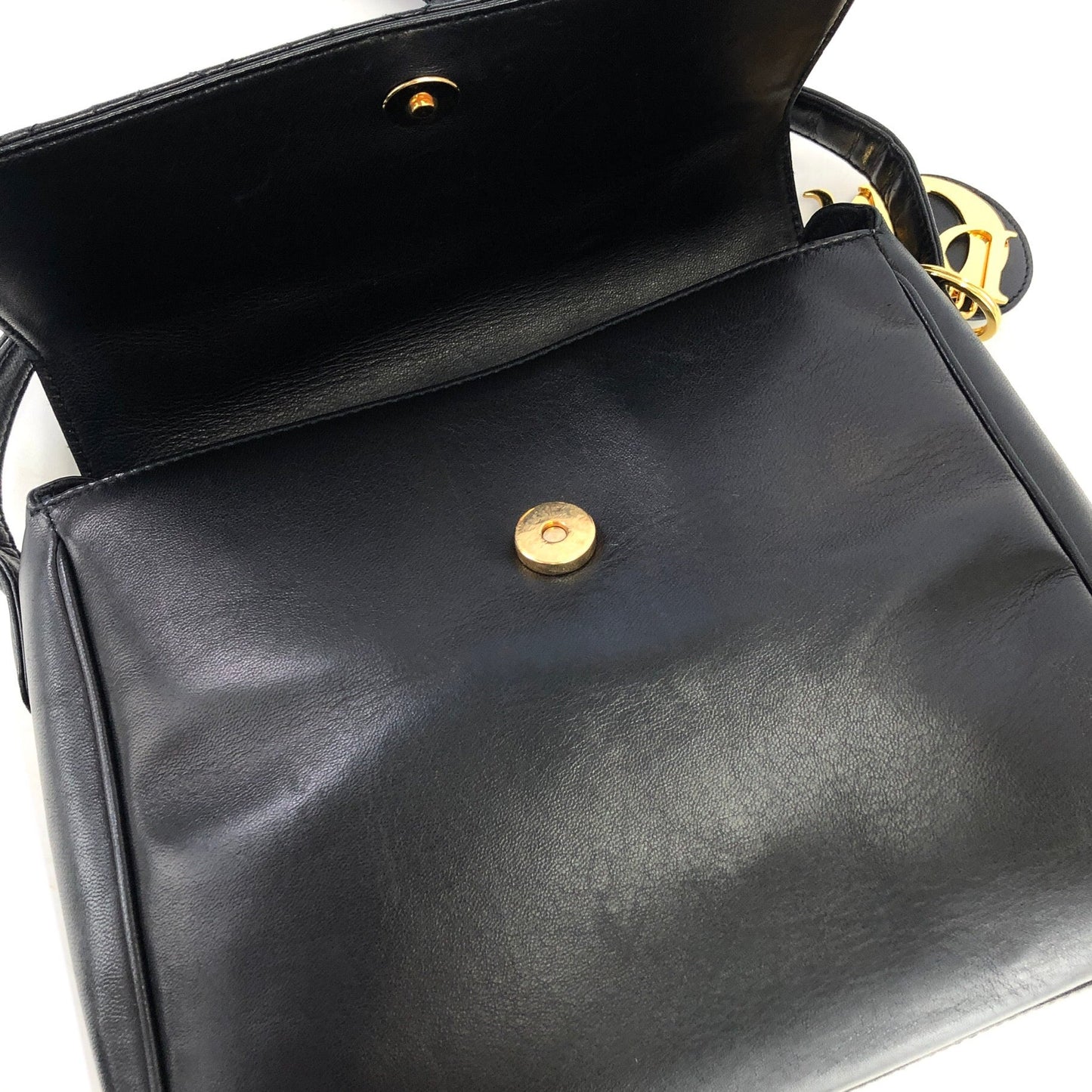 Christian Dior Cannage Lady dior Charm 斜背包 黑色 hh7x7v