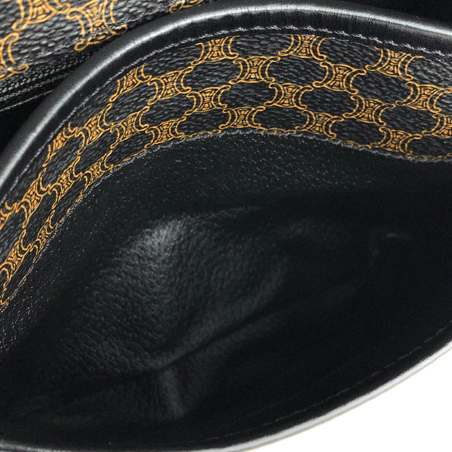 CELINE Macadam Front belt Shoulder Bag Black Vintage Old Celine dgvbfp