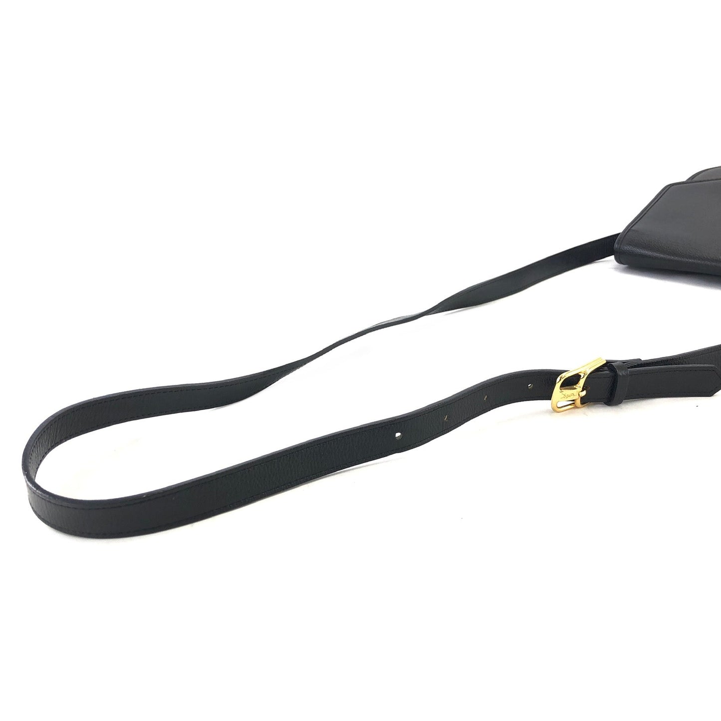 Yves Saint Laurent YSL logo Cassandra Crossbody Shoulder bag Black Vintage Old v67ssu