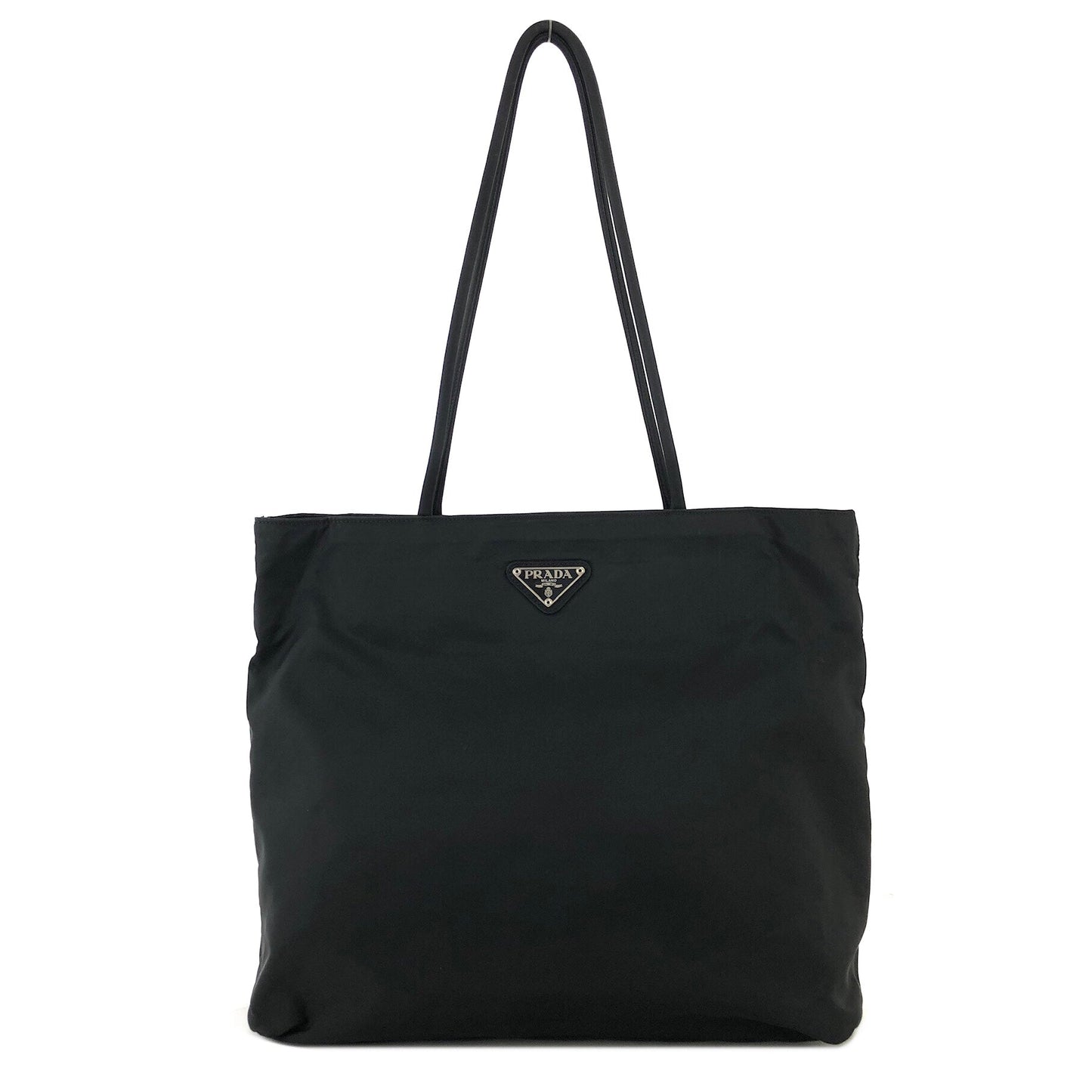 PRADA Triangle logo Nylon Tote bag Black Vintage iz7n5j