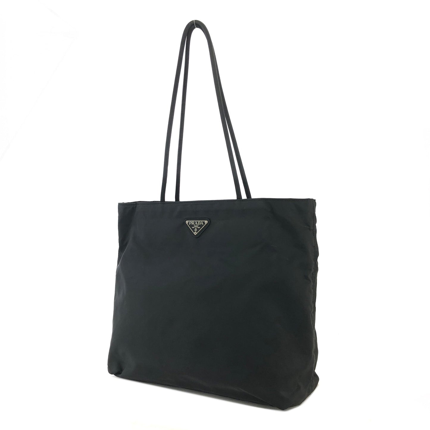 PRADA Triangle logo Nylon Tote bag Black Vintage iz7n5j
