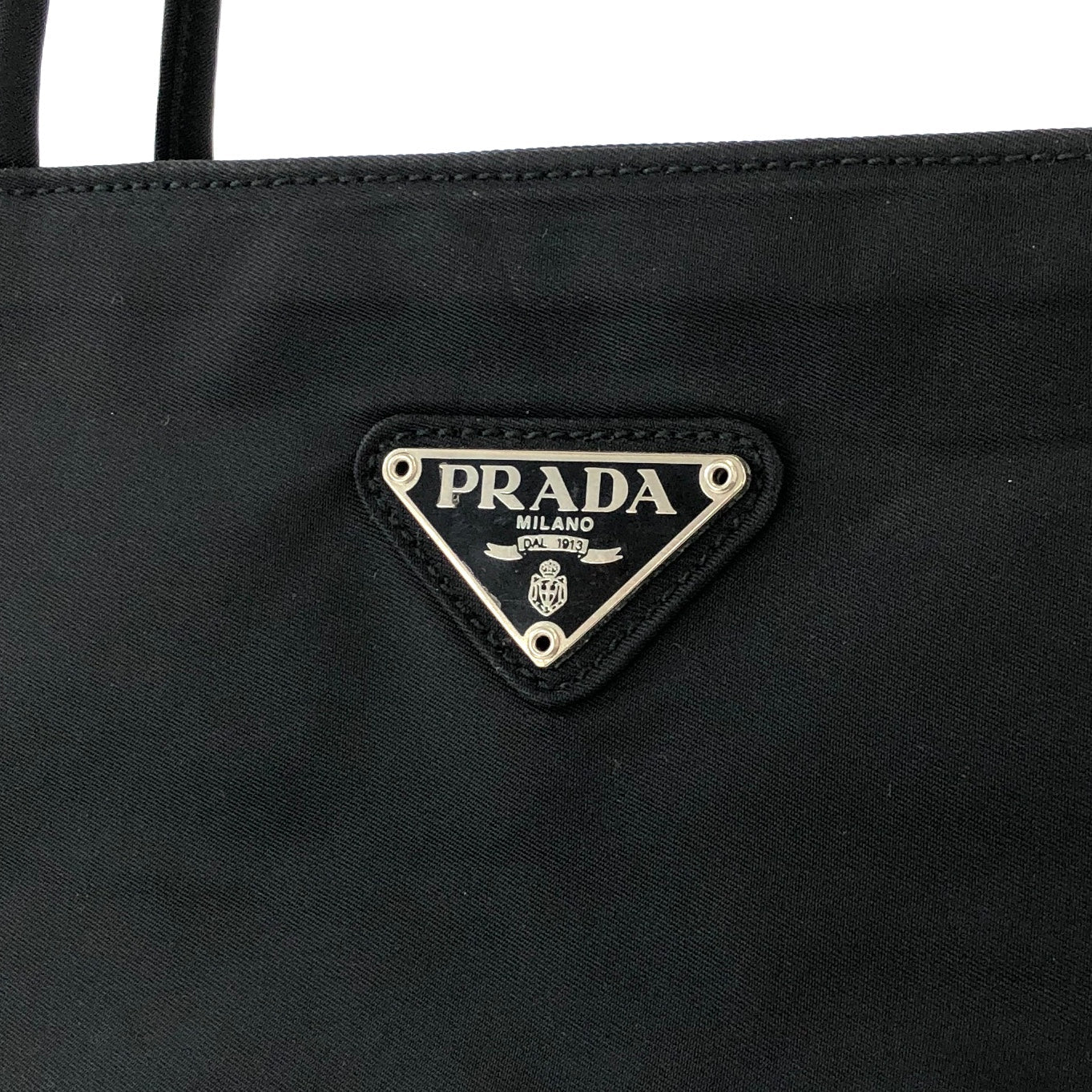 PRADA Triangle logo Nylon Tote bag Black Vintage iz7n5j
