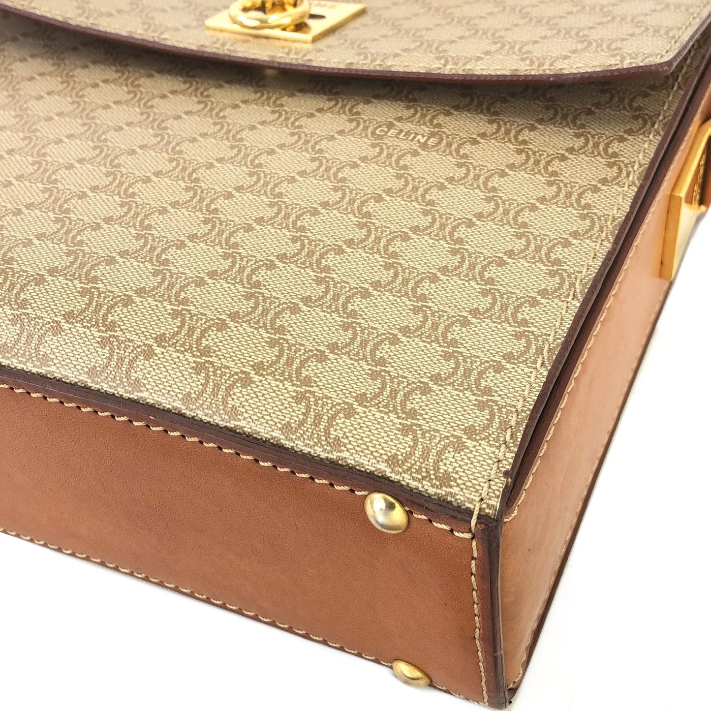 CELINE Macadam Gancini Box 單肩包 米色 復古 舊款 CELINE nk8rzw