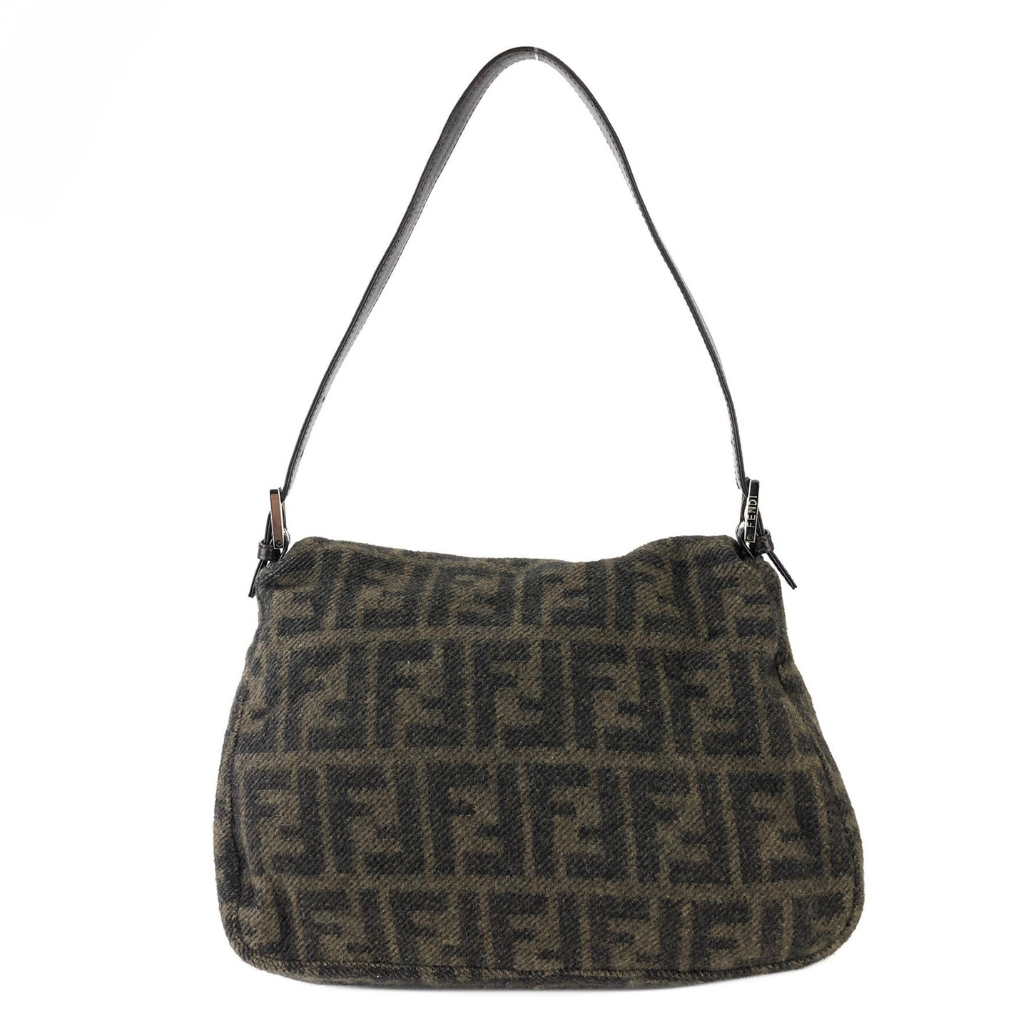 FENDI Zucca Bucket Wool Shoulder bag Handbag Brown Vintage Old h7skhg