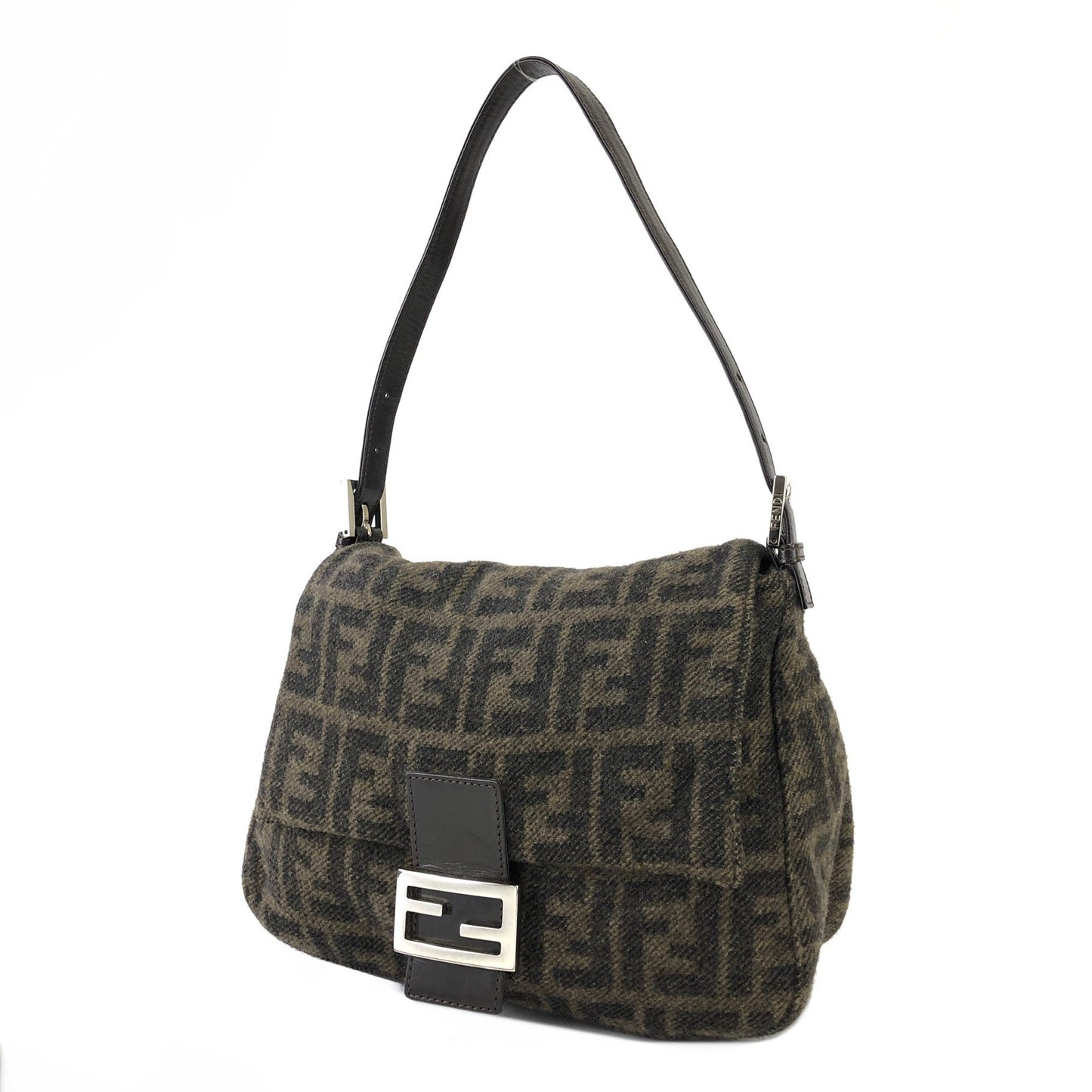 FENDI Zucca Bucket Wool Shoulder bag Handbag Brown Vintage Old h7skhg