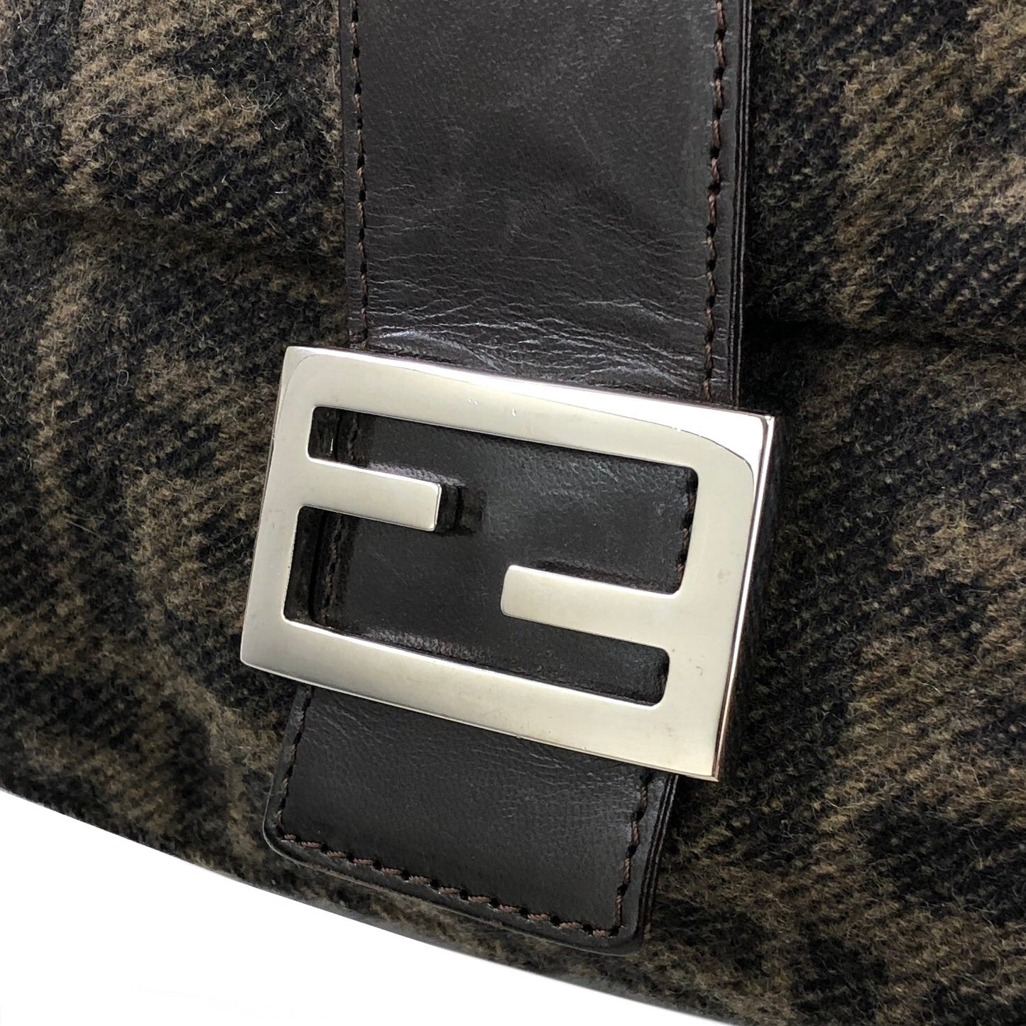 FENDI Zucca Bucket Wool Shoulder bag Handbag Brown Vintage Old h7skhg