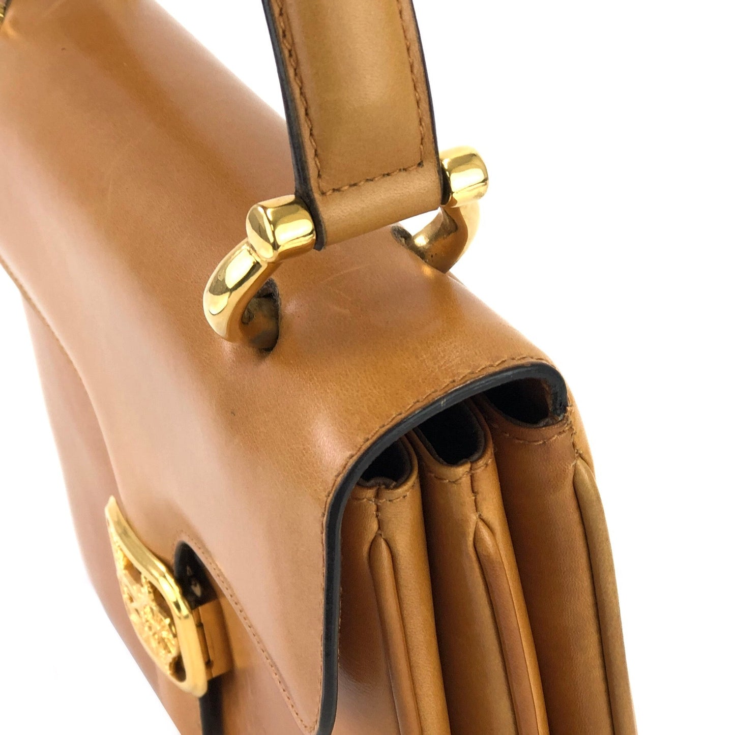 CELINE 馬車手提包 駝色 Vintage Old Celine vksi3i
